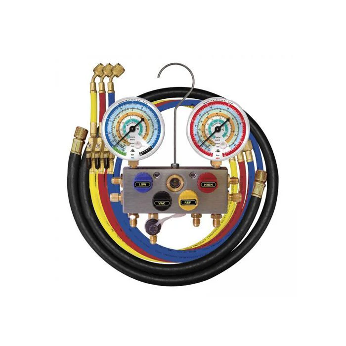 Mastercool 96272-EB 4-Way Manifold Gauge Set 80mm R410A/R22 3×180cm - Yuha Electric